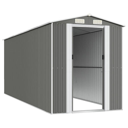vidaXL Garden Shed Light Grey 192x523x223 cm Galvanised Steel
