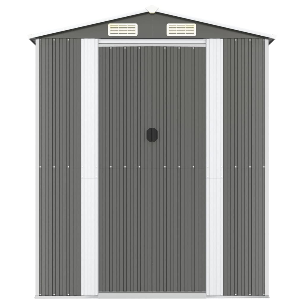 vidaXL Garden Shed Light Grey 192x689x223 cm Galvanised Steel