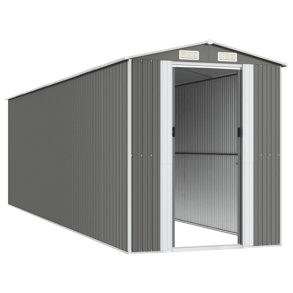 vidaXL Garden Shed Light Grey 192x689x223 cm Galvanised Steel