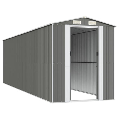 vidaXL Garden Shed Light Grey 192x689x223 cm Galvanised Steel