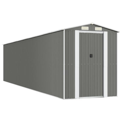 vidaXL Garden Shed Light Grey 192x855x223 cm Galvanised Steel