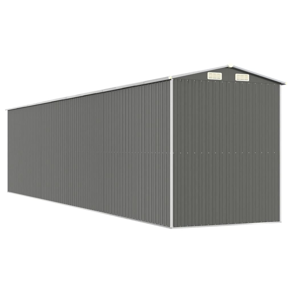 vidaXL Garden Shed Light Grey 192x855x223 cm Galvanised Steel