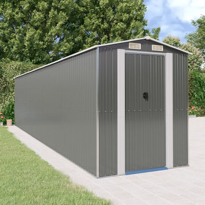 vidaXL Garden Shed Light Grey 192x855x223 cm Galvanised Steel