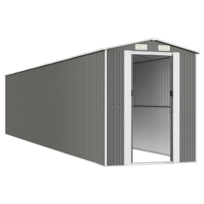 vidaXL Garden Shed Light Grey 192x938x223 cm Galvanised Steel