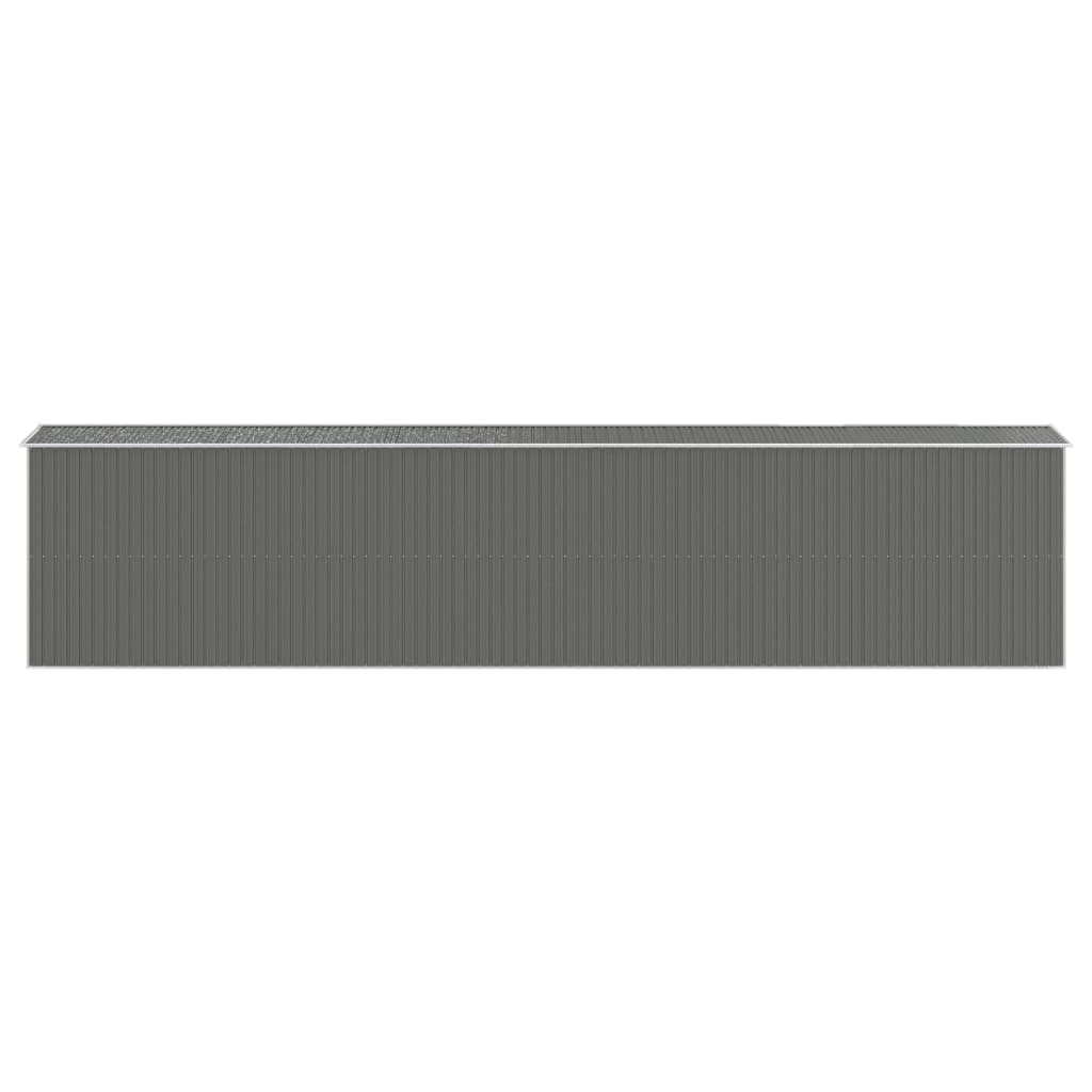 vidaXL Garden Shed Light Grey 192x938x223 cm Galvanised Steel