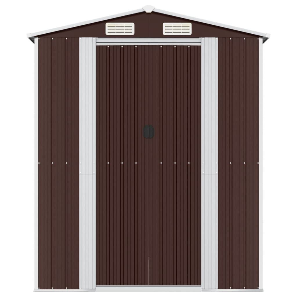 vidaXL Garden Shed Dark Brown 192x191x223 cm Galvanised Steel