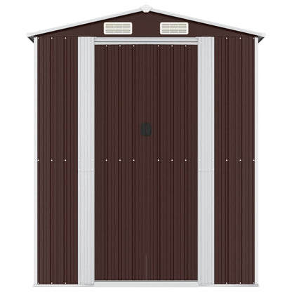 vidaXL Garden Shed Dark Brown 192x191x223 cm Galvanised Steel