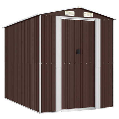 vidaXL Garden Shed Dark Brown 192x274x223 cm Galvanised Steel