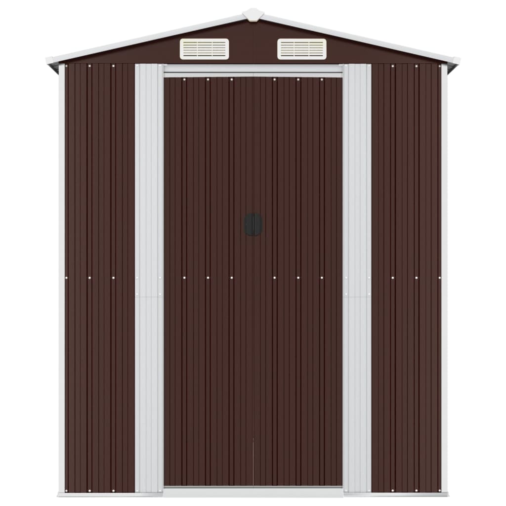 vidaXL Garden Shed Dark Brown 192x274x223 cm Galvanised Steel