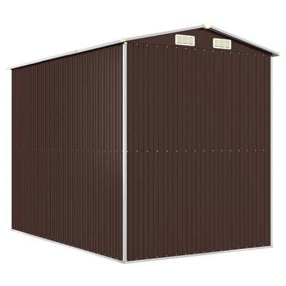 vidaXL Garden Shed Dark Brown 192x274x223 cm Galvanised Steel