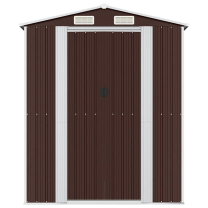 vidaXL Garden Shed Dark Brown 192x357x223 cm Galvanised Steel