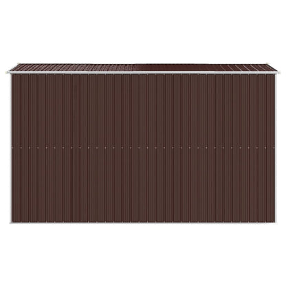 vidaXL Garden Shed Dark Brown 192x357x223 cm Galvanised Steel