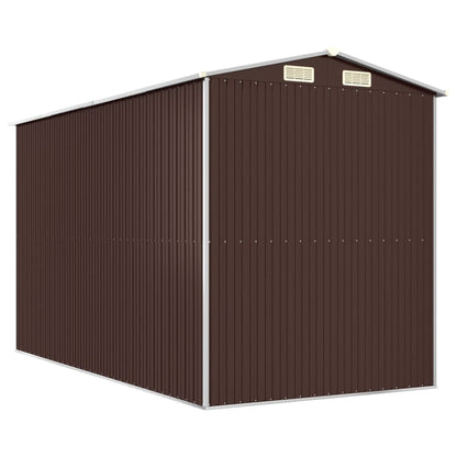 vidaXL Garden Shed Dark Brown 192x357x223 cm Galvanised Steel