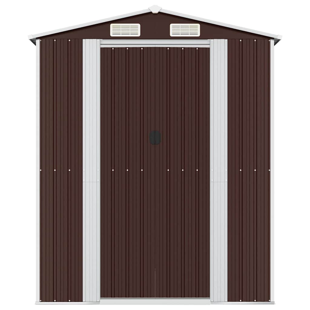 vidaXL Garden Shed Dark Brown 192x440x223 cm Galvanised Steel