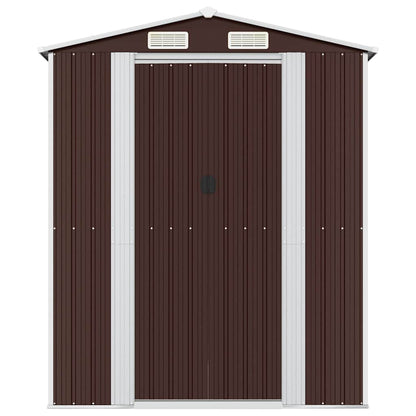 vidaXL Garden Shed Dark Brown 192x440x223 cm Galvanised Steel
