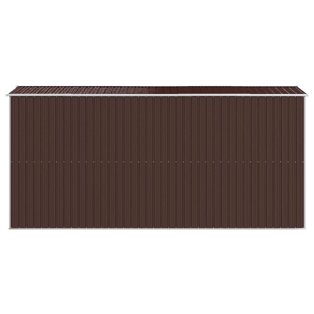 vidaXL Garden Shed Dark Brown 192x440x223 cm Galvanised Steel