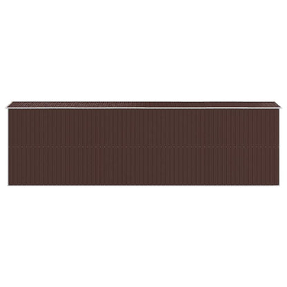 vidaXL Garden Shed Dark Brown 192x689x223 cm Galvanised Steel