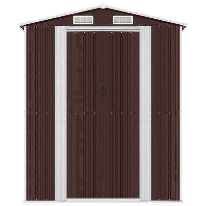 vidaXL Garden Shed Dark Brown 192x855x223 cm Galvanised Steel