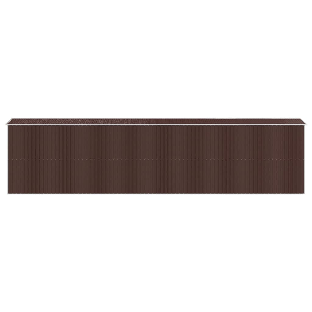 vidaXL Garden Shed Dark Brown 192x855x223 cm Galvanised Steel