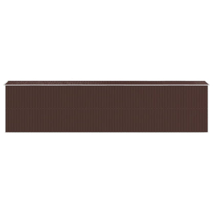 vidaXL Garden Shed Dark Brown 192x855x223 cm Galvanised Steel