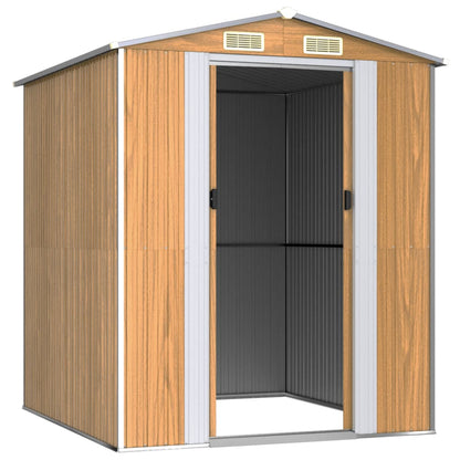 vidaXL Garden Shed Light Brown 192x191x223 cm Galvanised Steel