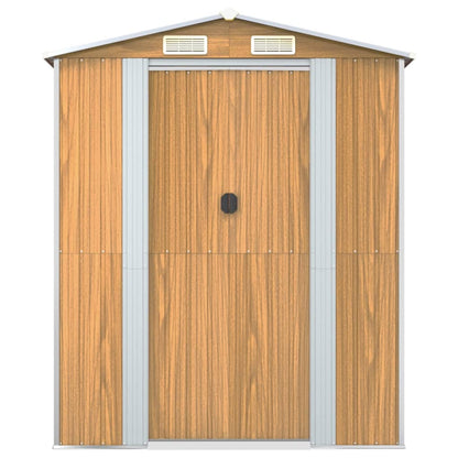 vidaXL Garden Shed Light Brown 192x191x223 cm Galvanised Steel