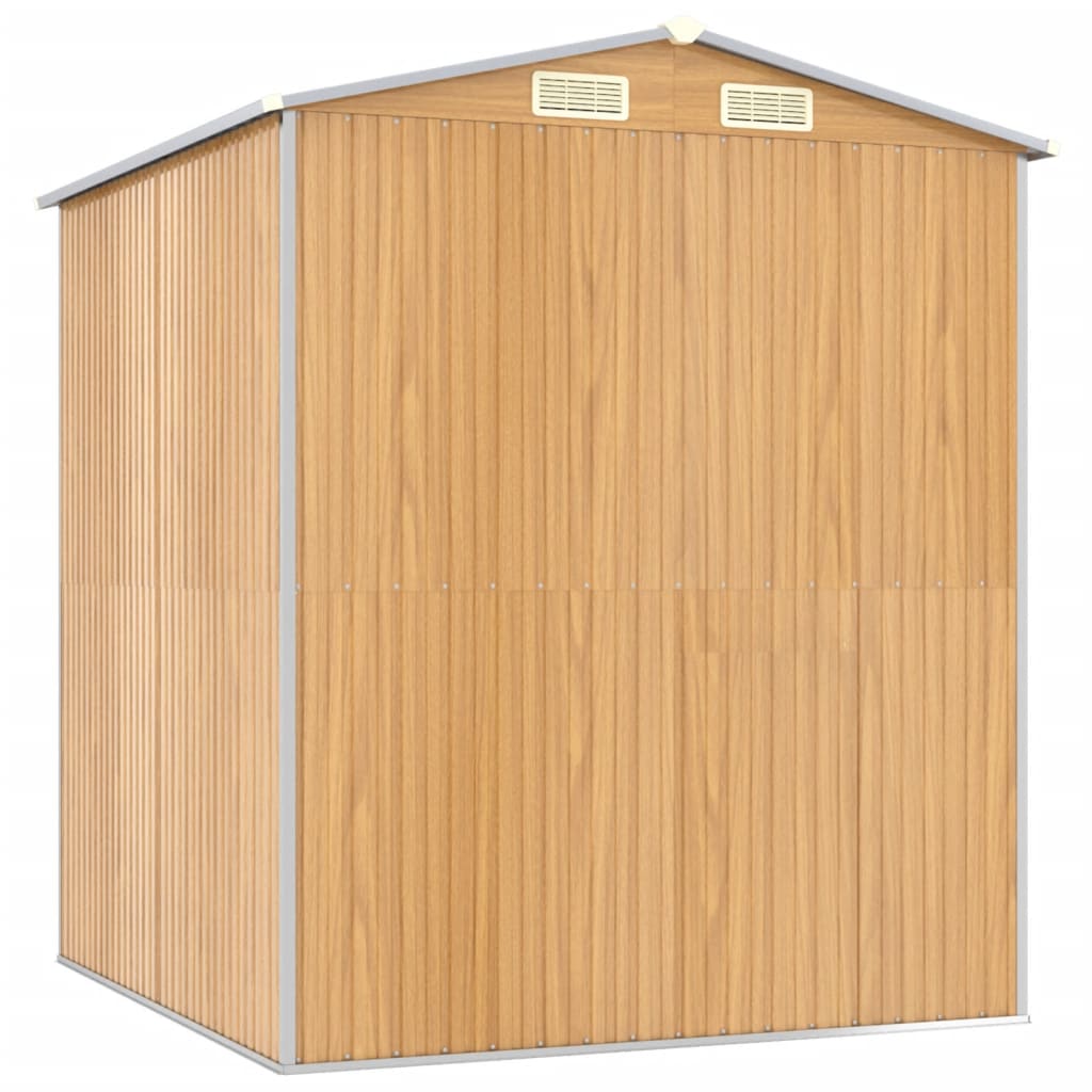 vidaXL Garden Shed Light Brown 192x191x223 cm Galvanised Steel