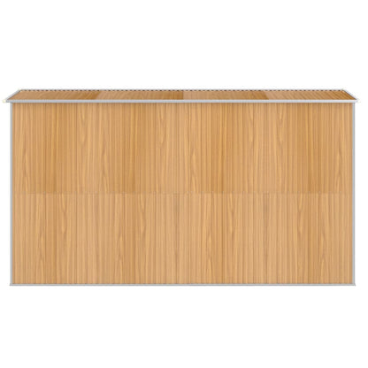 vidaXL Garden Shed Light Brown 192x357x223 cm Galvanised Steel
