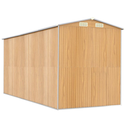 vidaXL Garden Shed Light Brown 192x440x223 cm Galvanised Steel
