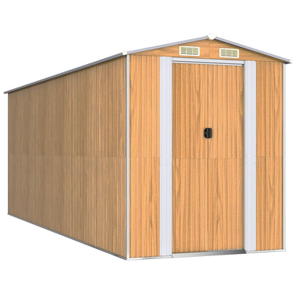 vidaXL Garden Shed Light Brown 192x523x223 cm Galvanised Steel