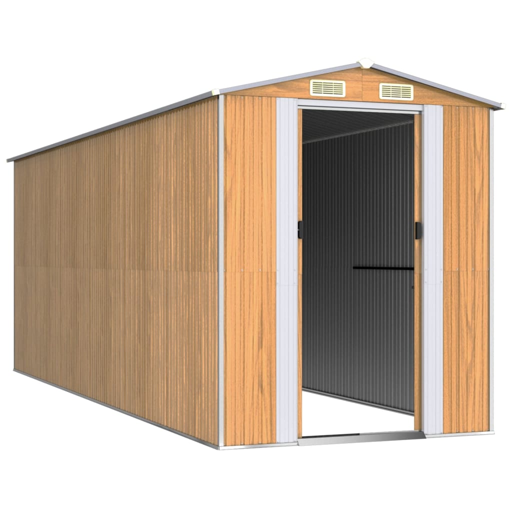 vidaXL Garden Shed Light Brown 192x523x223 cm Galvanised Steel