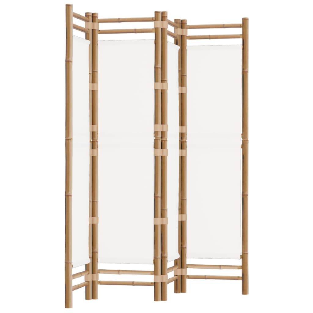 vidaXL Folding 4-Panel Room Divider 160 cm Bamboo and Canvas