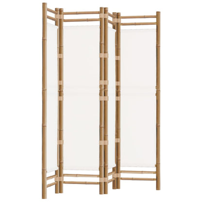 vidaXL Folding 4-Panel Room Divider 160 cm Bamboo and Canvas