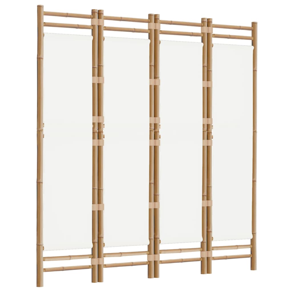 vidaXL Folding 4-Panel Room Divider 160 cm Bamboo and Canvas
