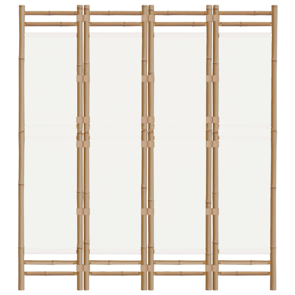 vidaXL Folding 4-Panel Room Divider 160 cm Bamboo and Canvas