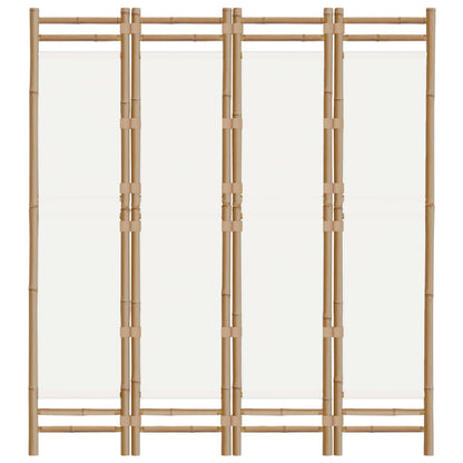vidaXL Folding 4-Panel Room Divider 160 cm Bamboo and Canvas