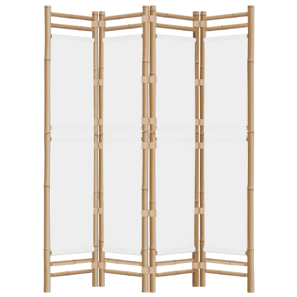 vidaXL Folding 4-Panel Room Divider 160 cm Bamboo and Canvas