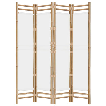 vidaXL Folding 4-Panel Room Divider 160 cm Bamboo and Canvas