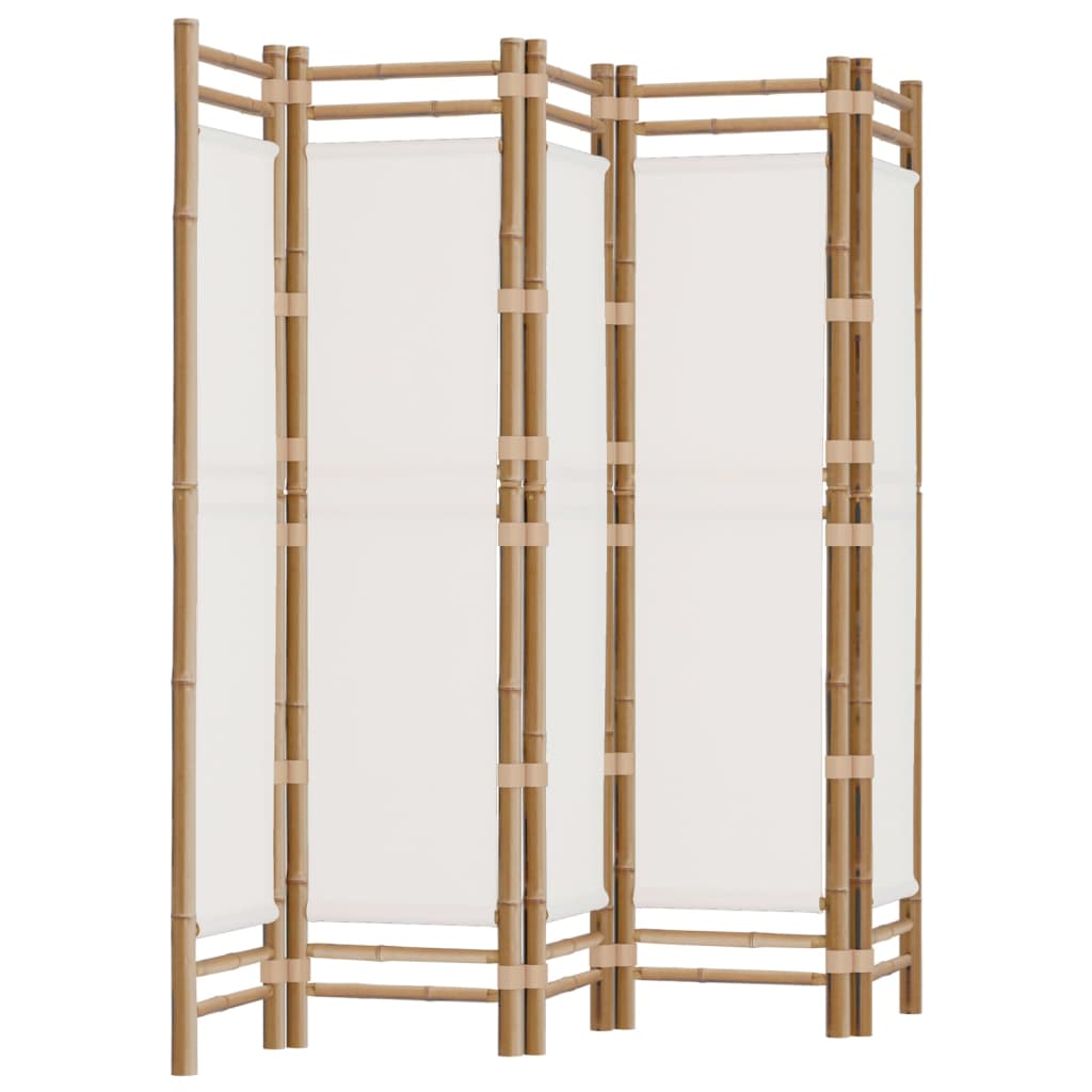 vidaXL Folding 5-Panel Room Divider 200 cm Bamboo and Canvas
