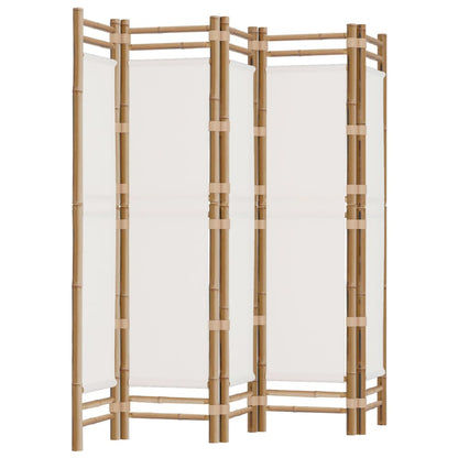 vidaXL Folding 5-Panel Room Divider 200 cm Bamboo and Canvas
