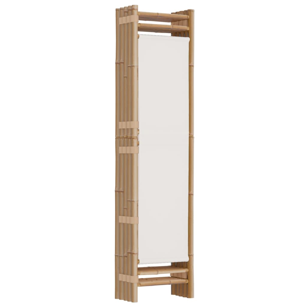 vidaXL Folding 5-Panel Room Divider 200 cm Bamboo and Canvas