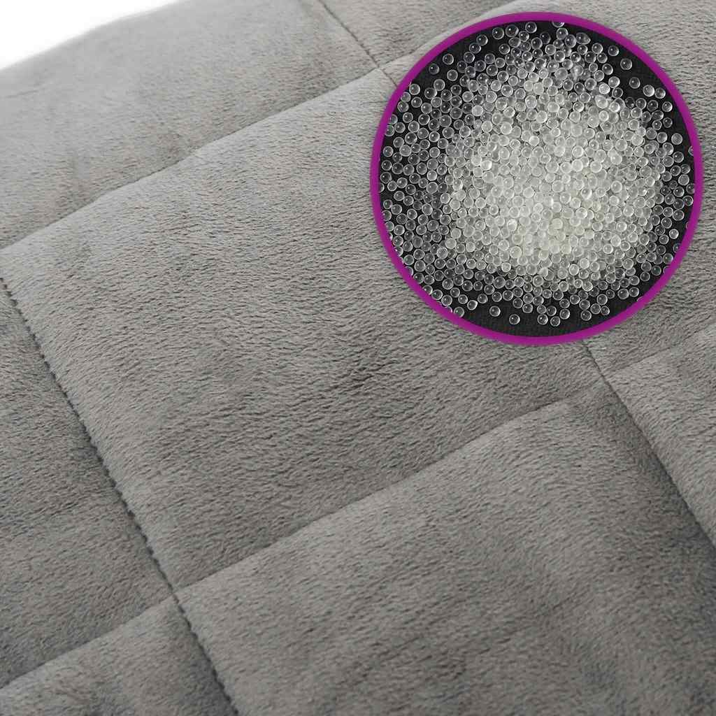vidaXL Weighted Blanket Grey 138x200 cm Single 6 kg Fabric