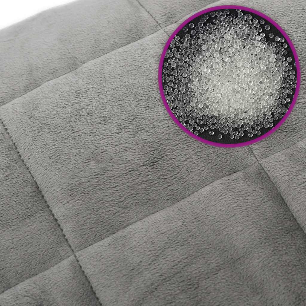 vidaXL Weighted Blanket Grey 220x235 cm King 15 kg Fabric