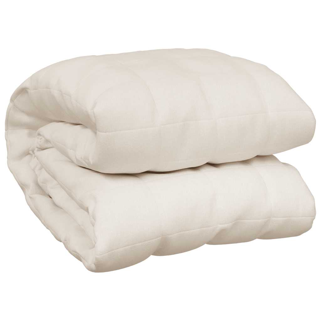 vidaXL Weighted Blanket Light Cream 138x200 cm Single 10 kg Fabric