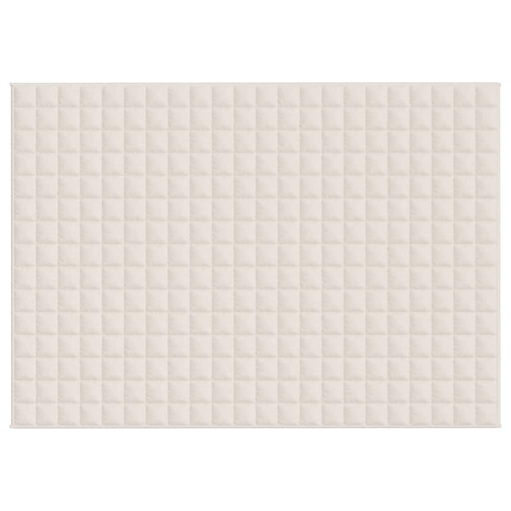 vidaXL Weighted Blanket Light Cream 155x220 cm 7 kg Fabric