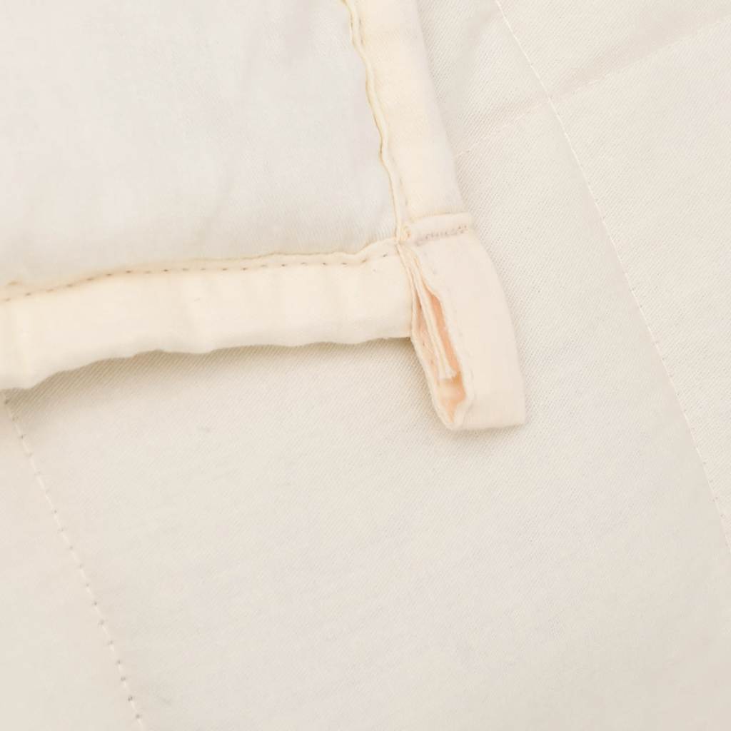 vidaXL Weighted Blanket Light Cream 155x220 cm 7 kg Fabric