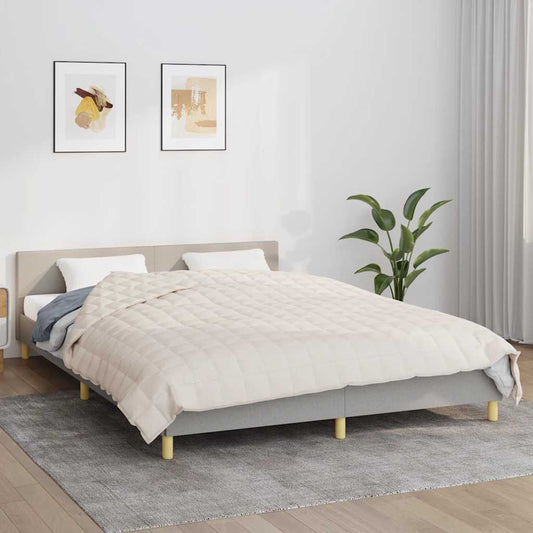 vidaXL Weighted Blanket Light Cream 200x225 cm 9 kg Fabric