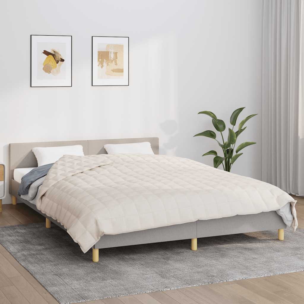 vidaXL Weighted Blanket Light Cream 220x235 cm King 11 kg Fabric