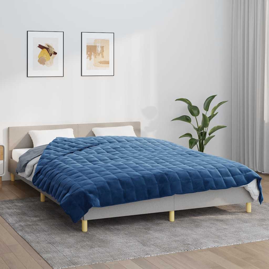 vidaXL Weighted Blanket Blue 200x200 cm 9 kg Fabric
