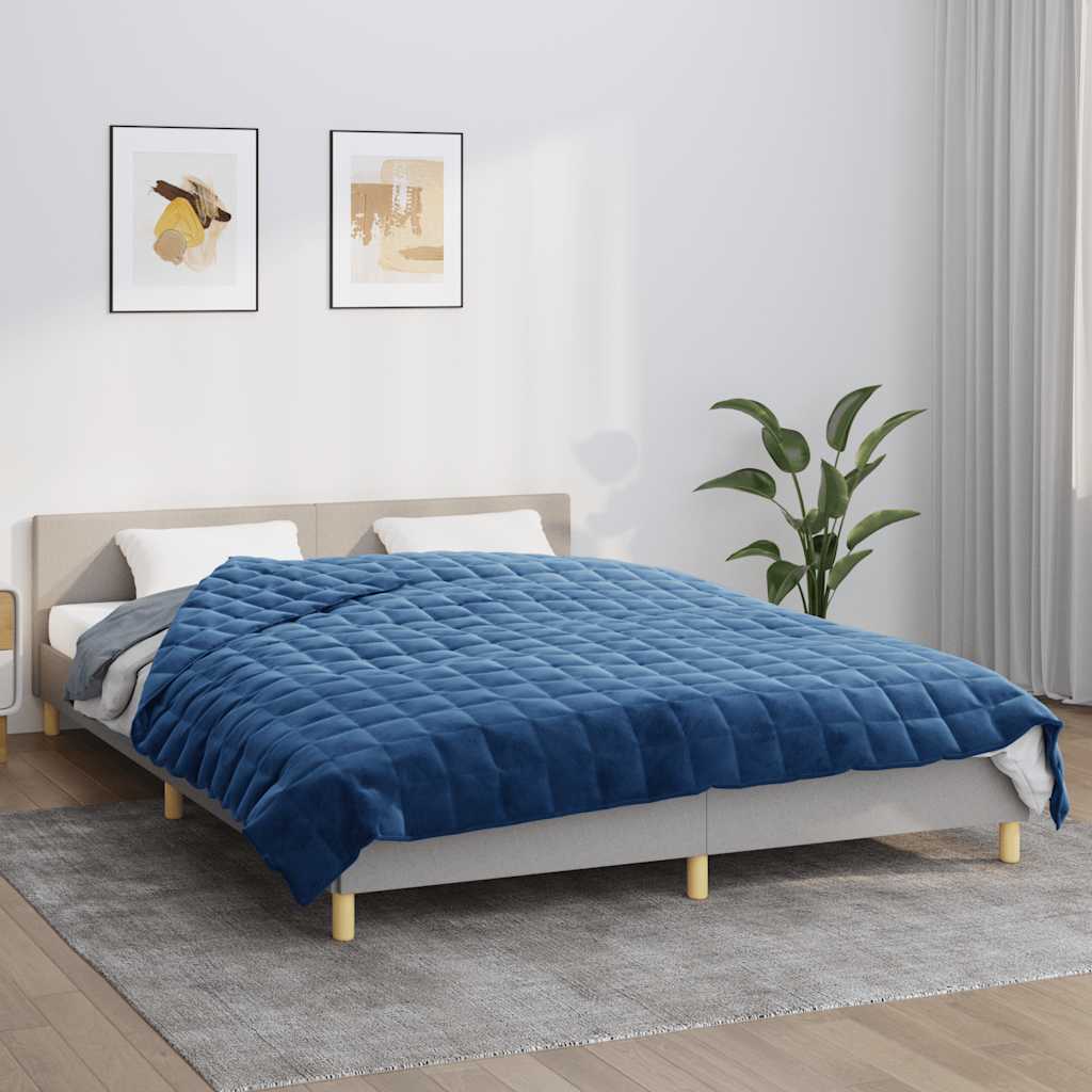 vidaXL Weighted Blanket Blue 220x235 cm King 11 kg Fabric